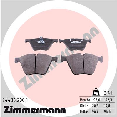 ZIMMERMANN ZIM24436.200.1 fékbetét készlet, tárcsafék