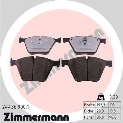 ZIMMERMANN ZIM24436.900.1 fékbetét készlet, tárcsafék