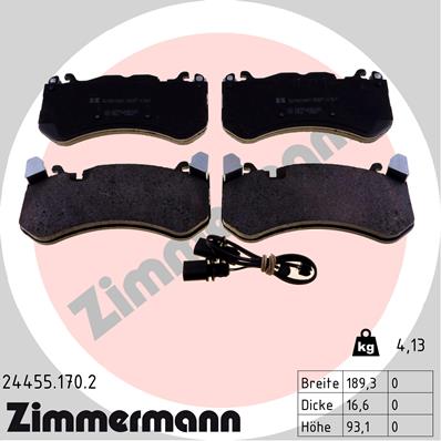 ZIMMERMANN ZIM24455.170.2 fékbetét készlet, tárcsafék