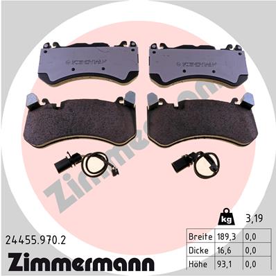 ZIMMERMANN ZIM24455.970.2 fékbetét készlet, tárcsafék