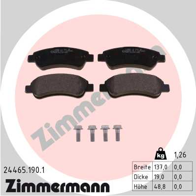 ZIMMERMANN ZIM24465.190.1 fékbetét készlet, tárcsafék