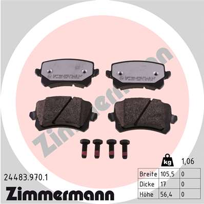 ZIMMERMANN ZIM24483.970.1 fékbetét készlet, tárcsafék