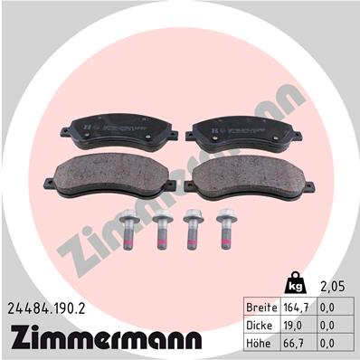 ZIMMERMANN ZIM24484.190.2 fékbetét készlet, tárcsafék