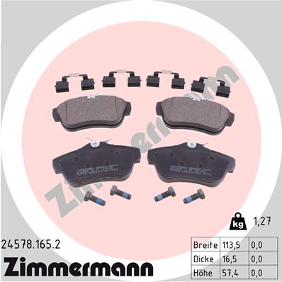 ZIMMERMANN ZIM24578.165.2 fékbetét készlet, tárcsafék