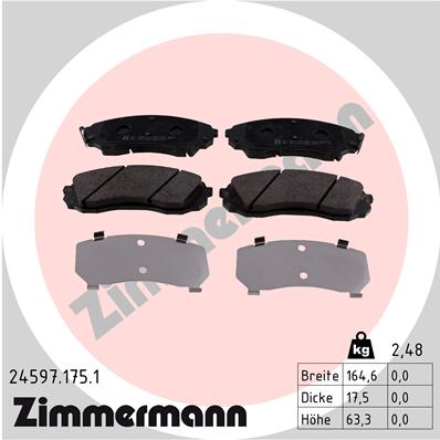 ZIMMERMANN ZIM24597.175.1 fékbetét készlet, tárcsafék