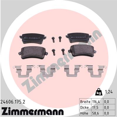 ZIMMERMANN 24606.175.2 Fékbetét készlet, tárcsafék