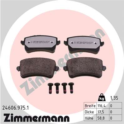 ZIMMERMANN ZIM24606.975.1 fékbetét készlet, tárcsafék