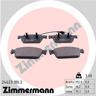 ZIMMERMANN 24623.180.2 Fékbetét készlet, tárcsafék