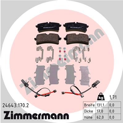 ZIMMERMANN ZIM24643.170.2 fékbetét készlet, tárcsafék