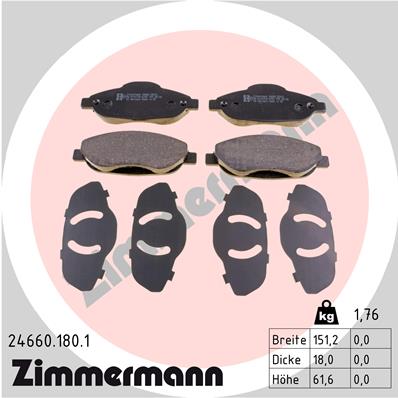 ZIMMERMANN ZIM24660.180.1 fékbetét készlet, tárcsafék