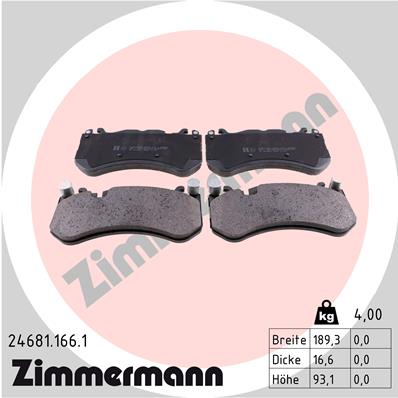 ZIMMERMANN ZIM24681.166.1 fékbetét készlet, tárcsafék