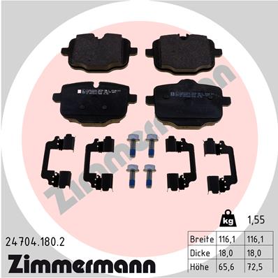 ZIMMERMANN ZIM24704.180.2 fékbetét készlet, tárcsafék