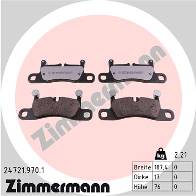 ZIMMERMANN ZIM24721.970.1 fékbetét készlet, tárcsafék