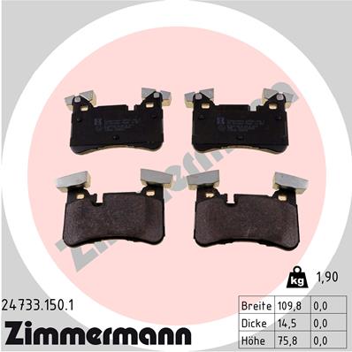 ZIMMERMANN ZIM24733.150.1 fékbetét készlet, tárcsafék