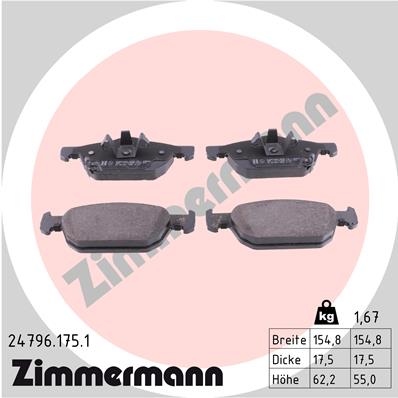 ZIMMERMANN ZIM24796.175.1 fékbetét készlet, tárcsafék