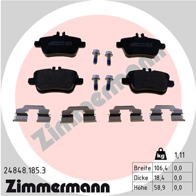 ZIMMERMANN ZIM24848.185.3 fékbetét készlet, tárcsafék