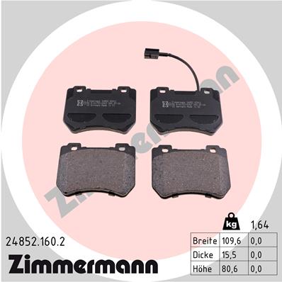 ZIMMERMANN ZIM24852.160.2 fékbetét készlet, tárcsafék