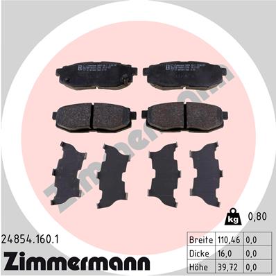 ZIMMERMANN ZIM24854.160.1 fékbetét készlet, tárcsafék