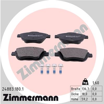 ZIMMERMANN ZIM24883.180.1 fékbetét készlet, tárcsafék