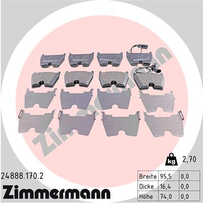 ZIMMERMANN ZIM24888.170.2 fékbetét készlet, tárcsafék