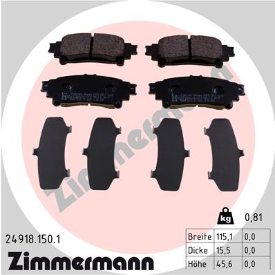 ZIMMERMANN ZIM24918.150.1 fékbetét készlet, tárcsafék