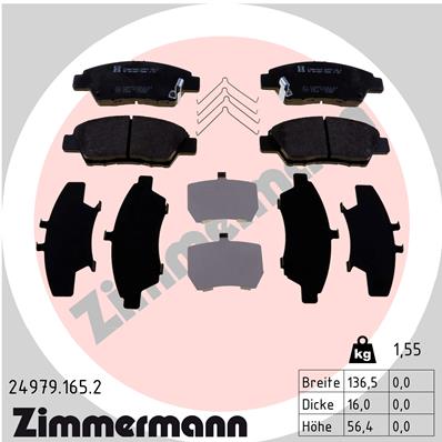 ZIMMERMANN ZIM24979.165.2 fékbetét készlet, tárcsafék