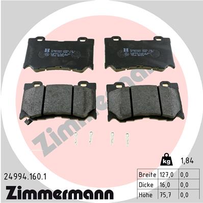 ZIMMERMANN ZIM24994.160.1 fékbetét készlet, tárcsafék