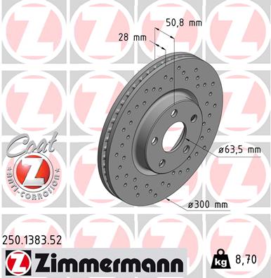 ZIMMERMANN ZIM250.1383.52 féktárcsa