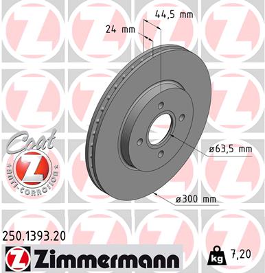 ZIMMERMANN ZIM250.1393.20 féktárcsa