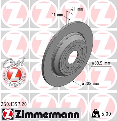 ZIMMERMANN ZIM250.1397.20 féktárcsa