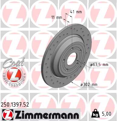 ZIMMERMANN ZIM250.1397.52 féktárcsa