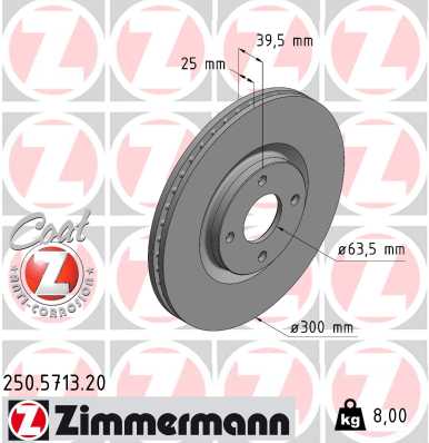 ZIMMERMANN ZIM250.5713.20 féktárcsa