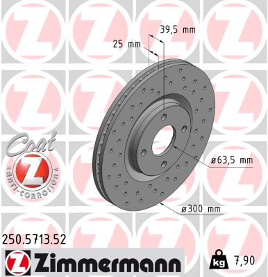 ZIMMERMANN ZIM250.5713.52 féktárcsa