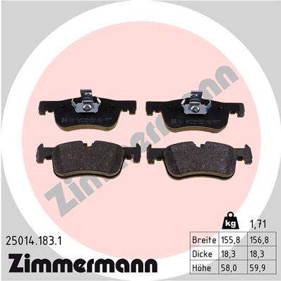 ZIMMERMANN ZIM25014.183.1 fékbetét készlet, tárcsafék