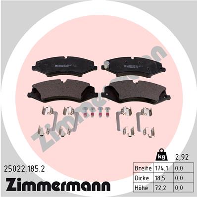 ZIMMERMANN ZIM25022.185.2 fékbetét készlet, tárcsafék