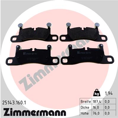 ZIMMERMANN ZIM25143.160.1 fékbetét készlet, tárcsafék