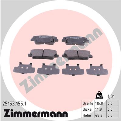 ZIMMERMANN 25153.155.1 Fékbetét készlet, tárcsafék