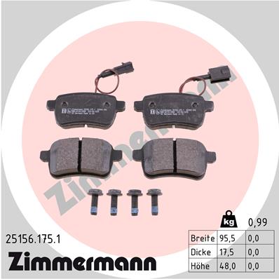 ZIMMERMANN 25156.175.1 Fékbetét készlet, tárcsafék