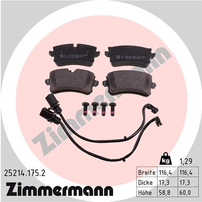 ZIMMERMANN ZIM25214.175.2 fékbetét készlet, tárcsafék
