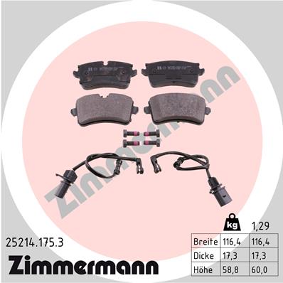 ZIMMERMANN ZIM25214.175.3 fékbetét készlet, tárcsafék