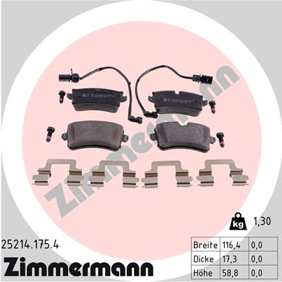ZIMMERMANN ZIM25214.175.4 fékbetét készlet, tárcsafék