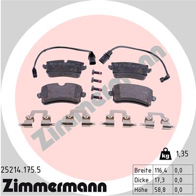 ZIMMERMANN ZIM25214.175.5 fékbetét készlet, tárcsafék