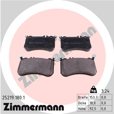 ZIMMERMANN ZIM25219.180.1 fékbetét készlet, tárcsafék