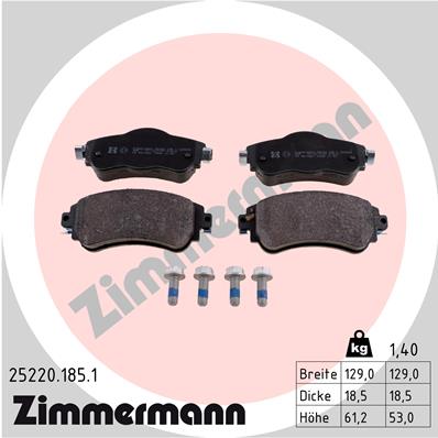 ZIMMERMANN ZIM25220.185.1 fékbetét készlet, tárcsafék