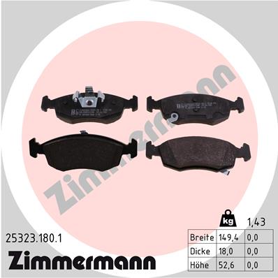 ZIMMERMANN ZIM25323.180.1 fékbetét készlet, tárcsafék