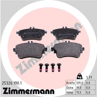 ZIMMERMANN ZIM25326.190.1 fékbetét készlet, tárcsafék