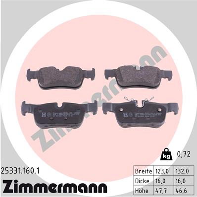 ZIMMERMANN ZIM25331.160.1 fékbetét készlet, tárcsafék