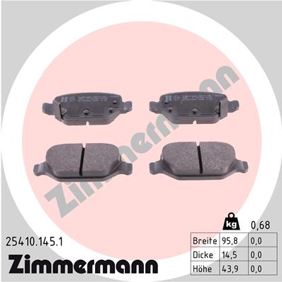 ZIMMERMANN ZIM25410.145.1 fékbetét készlet, tárcsafék