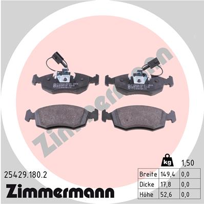 ZIMMERMANN ZIM25429.180.2 fékbetét készlet, tárcsafék