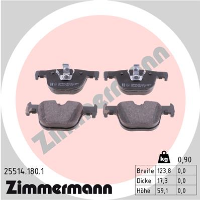 ZIMMERMANN 25514.180.1 Fékbetét készlet, tárcsafék